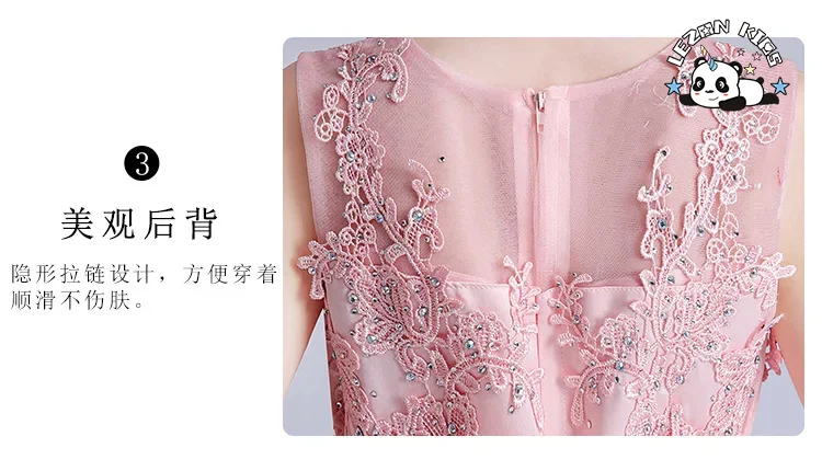 LEZONKIDS - Vestidos de Tule em Camadas com Bordados para Meninas para Casamento